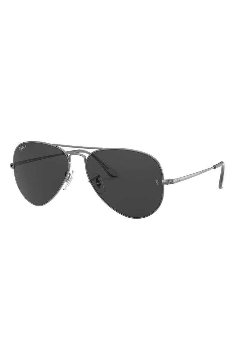 Ray-Ban Aviator Metal II 58mm Pilot Sunglasses, Alternate, color, Gunmetal/ Black