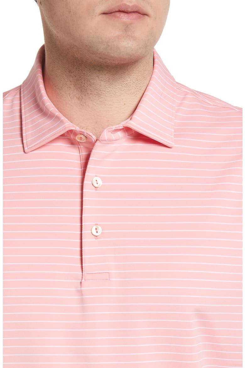 Crafty Stripe Stretch Jersey Polo, Alternate, color, CORAL CRUSH