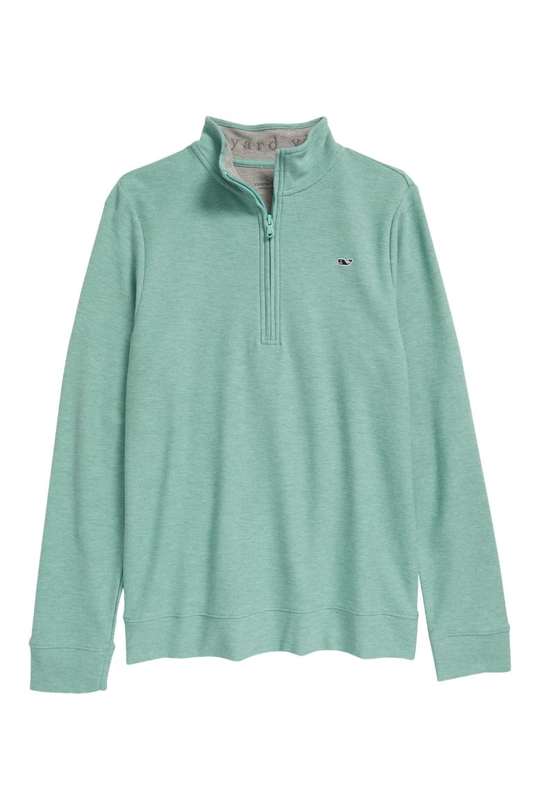 Quarter Zip Pullover, Main, color, SEA CLAY GREEN