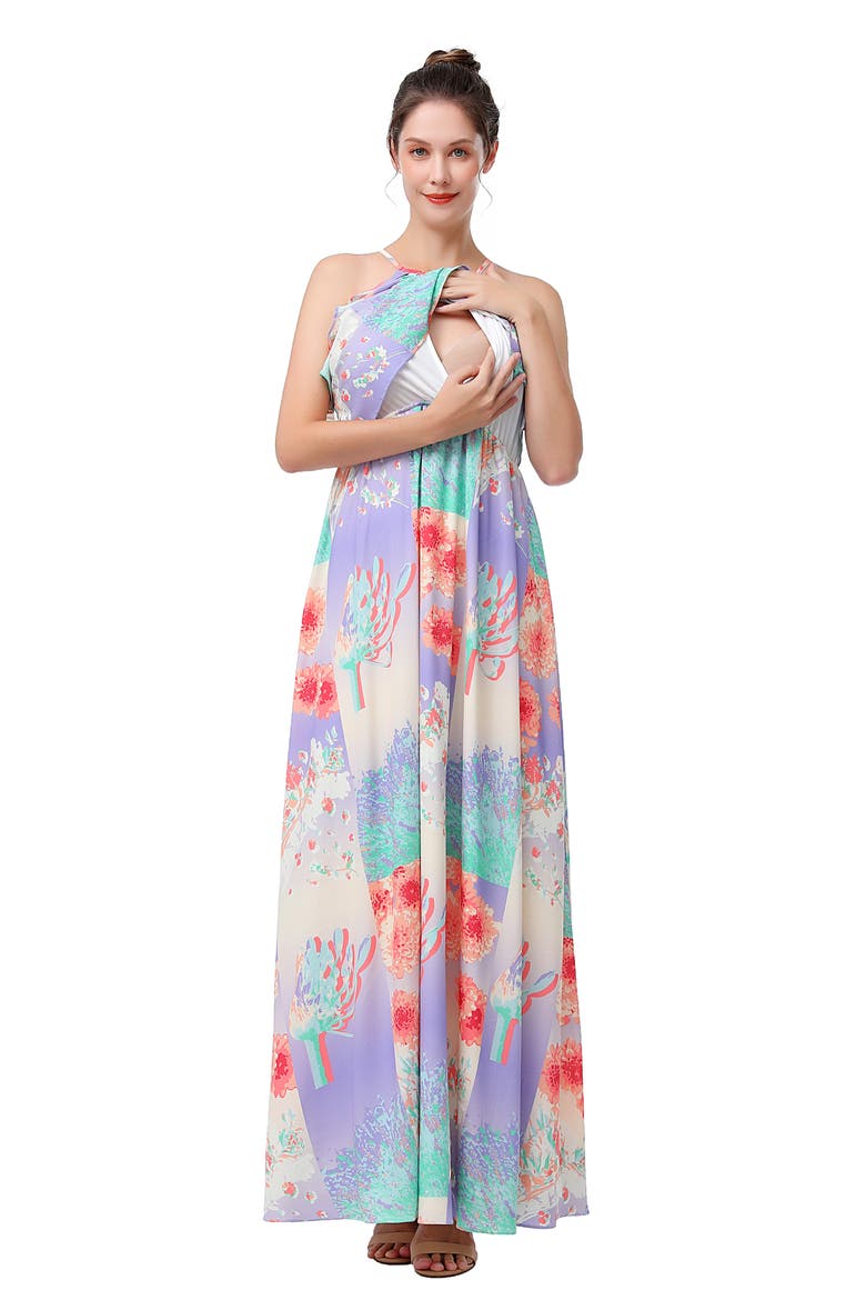 Pixie Floral Maternity/Nursing Maxi Dress, Alternate, color, MULTICOLORED
