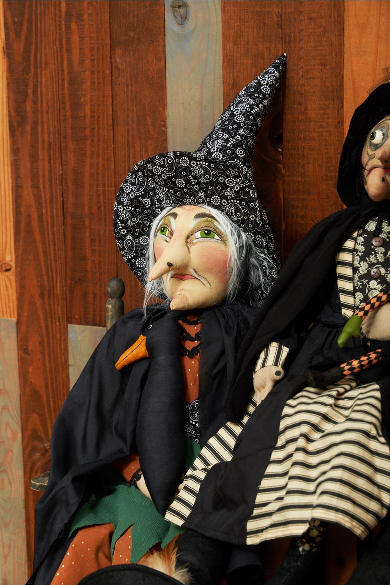 Prue Sorceress Witch Halloween Joe Spencer Gathered Traditions Figurine, Alternate, color, Orange