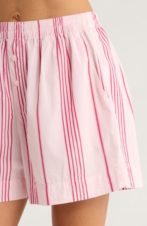 Nordstrom Oversize Stripe Cotton Short Pajamas In Pink