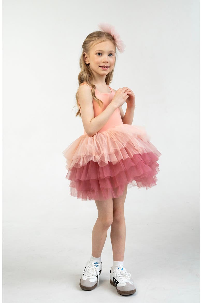 Bloom Sleeveless Fluffy Tutu Dress, Alternate, color, Salmon Bloom