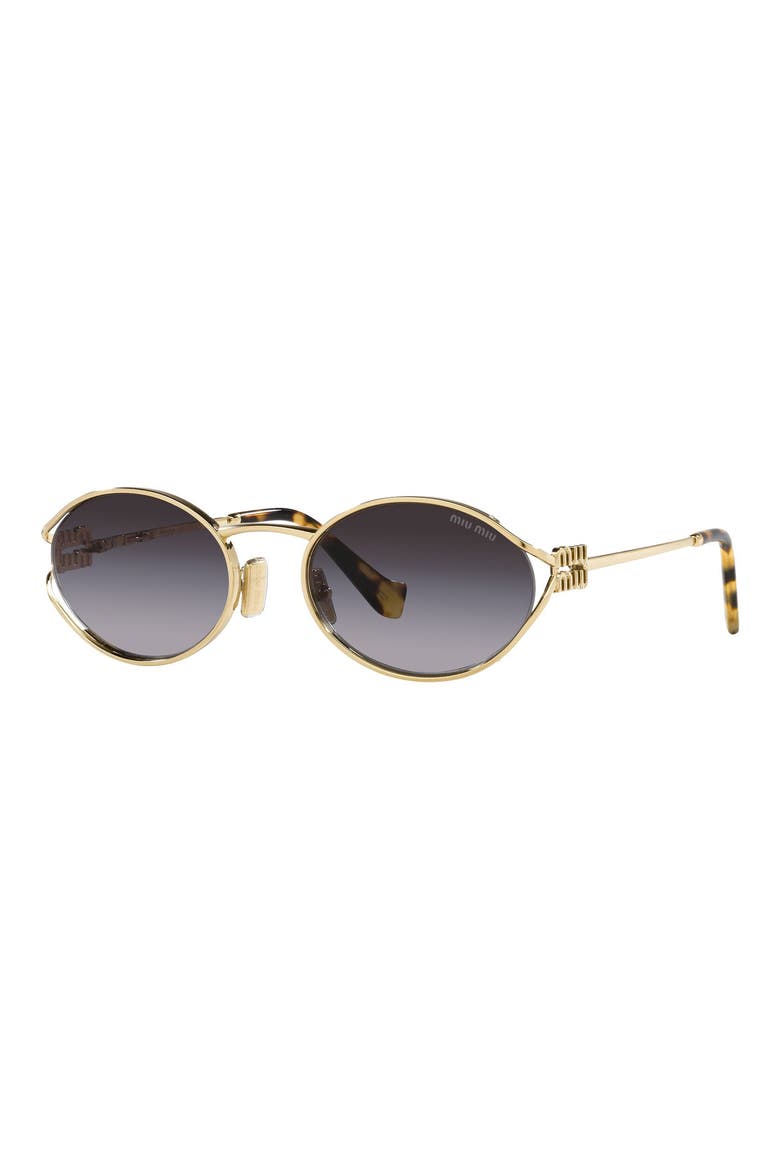 54mm Gradient Oval Sunglasses, Alternate, color, PALE GOLD