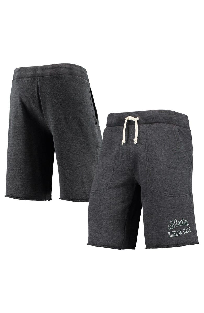 ALTERNATIVE APPAREL Men's Heathered Black Alternative Apparel Michigan State Spartans Victory Lounge Shorts, Main, color, 