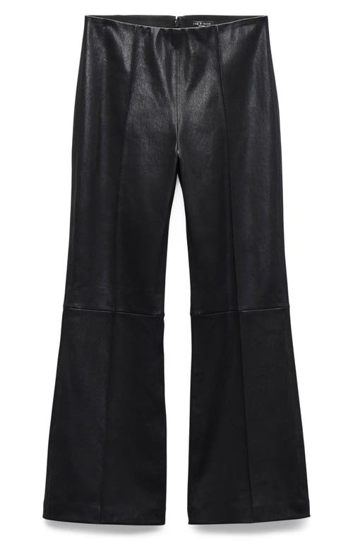 Rag & Bone Irina Kick Flare Leather Pants In Black