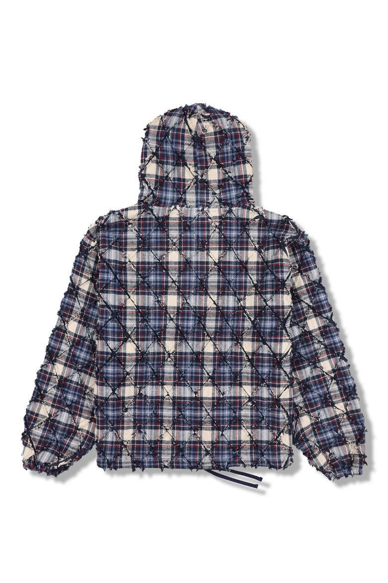 Mystic Flannel Poncho Hoodie, Alternate, color, NAVY