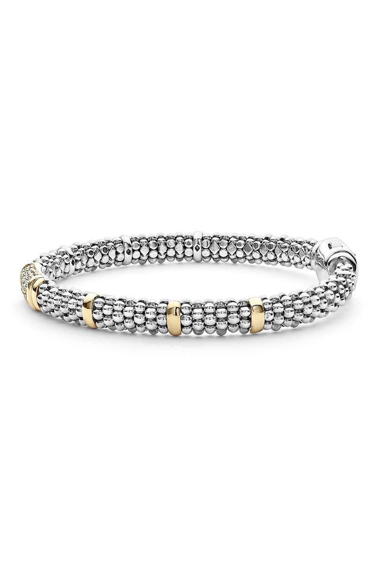 Diamond Caviar Bead Bracelet, Alternate, color, SILVER GOLD DIAMOND
