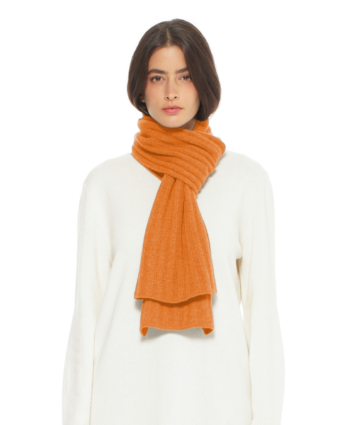 Pure Cashmere Plush-Ribbed Scarf