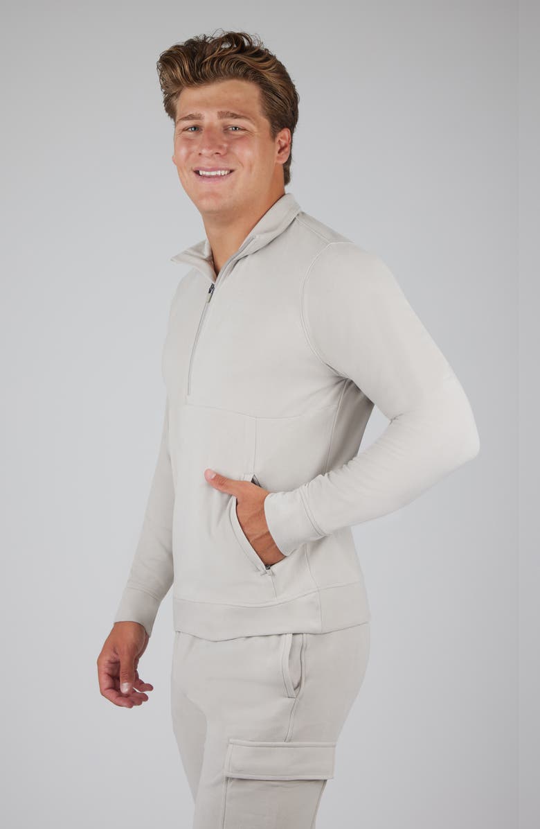 90 DEGREE BY REFLEX Ultra Mélange Fleece Half Zip Sweatshirt, Alternate, color, Satellite