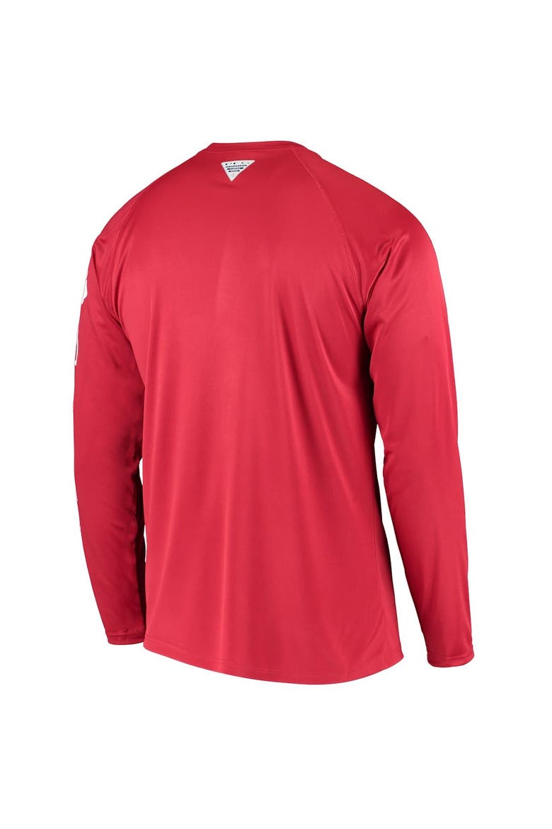 Men's Columbia Crimson Alabama Crimson Tide Terminal Tackle Omni-Shade Raglan Long Sleeve T-Shirt, Alternate, color, Crimson