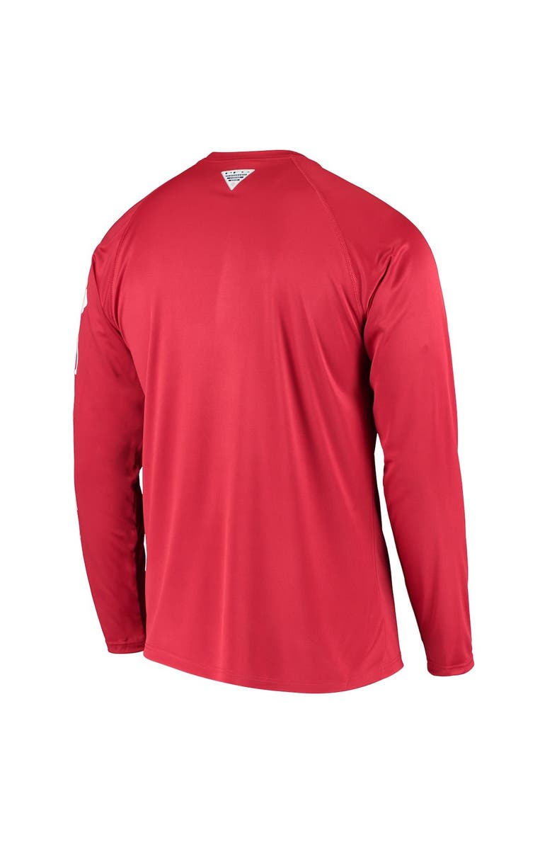 Columbia Men's Columbia Crimson Alabama Crimson Tide Terminal Tackle Omni-Shade Raglan Long Sleeve T-Shirt, Alternate, color, Crimson