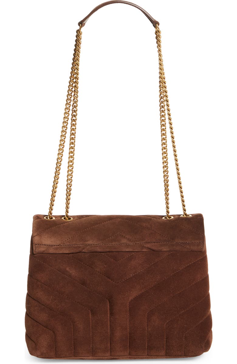 Saint Laurent Small Lou Suede Crossbody Bag, Alternate, color, Brown Coffee
