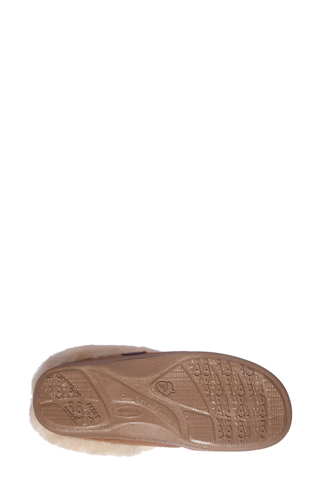 Acorn Genuine Shearling Mule Slipper, Alternate, color, Walnut