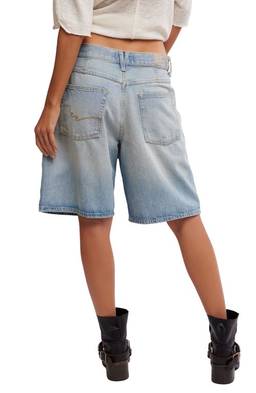 Shop Free People Montana Denim Bermuda Shorts In Cowgirl Blues