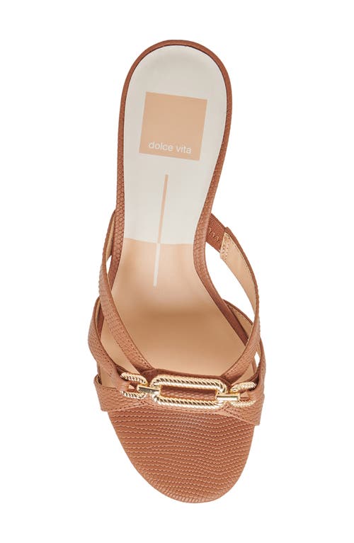 Dolce Vita Lerah Heels Saddle Embossed Leather In Brown