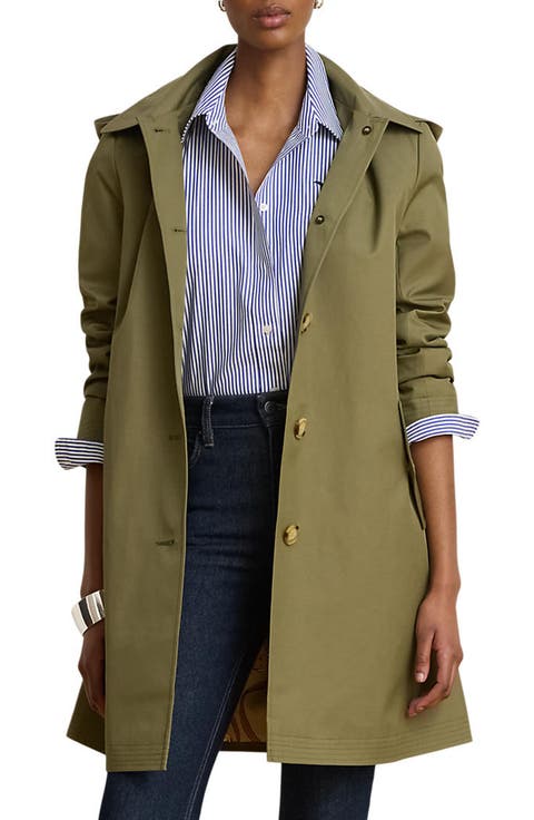 Balmacaan Hooded Raincoat