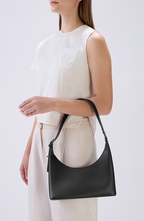 Behno Danny Flatiron Leather Shoulder Bag In Black