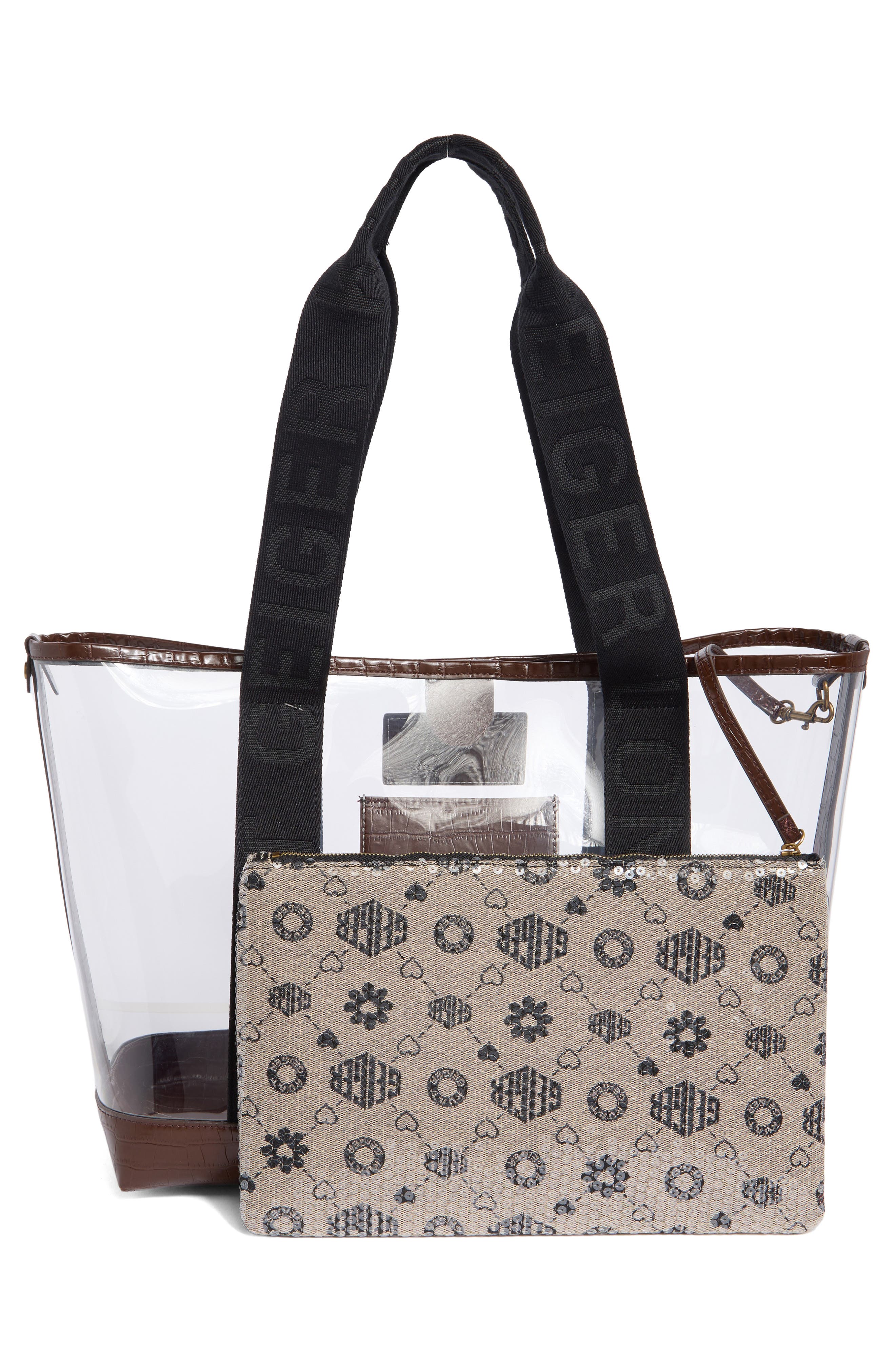 Chiswick Large Clear Shopper Tote, Alternate, color, OPEN BROWN