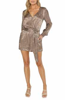 matty m. Cypress Long Sleeve Satin Romper