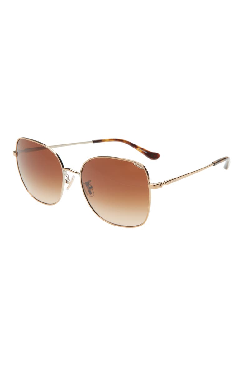 57mm Gradient Square Sunglasses, Alternate, color, SHINY LIGHT GOLD