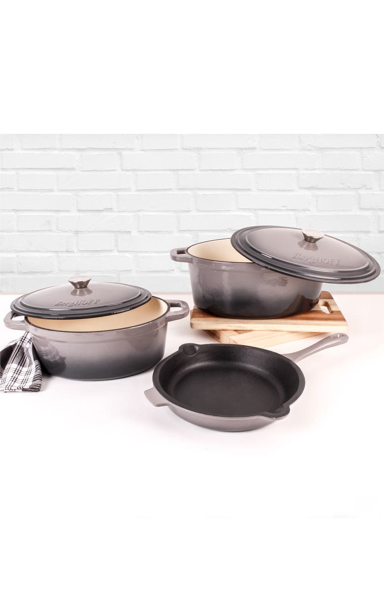 BergHOFF Neo 5-Piece Cast Iron Set, Alternate, color, Oyster