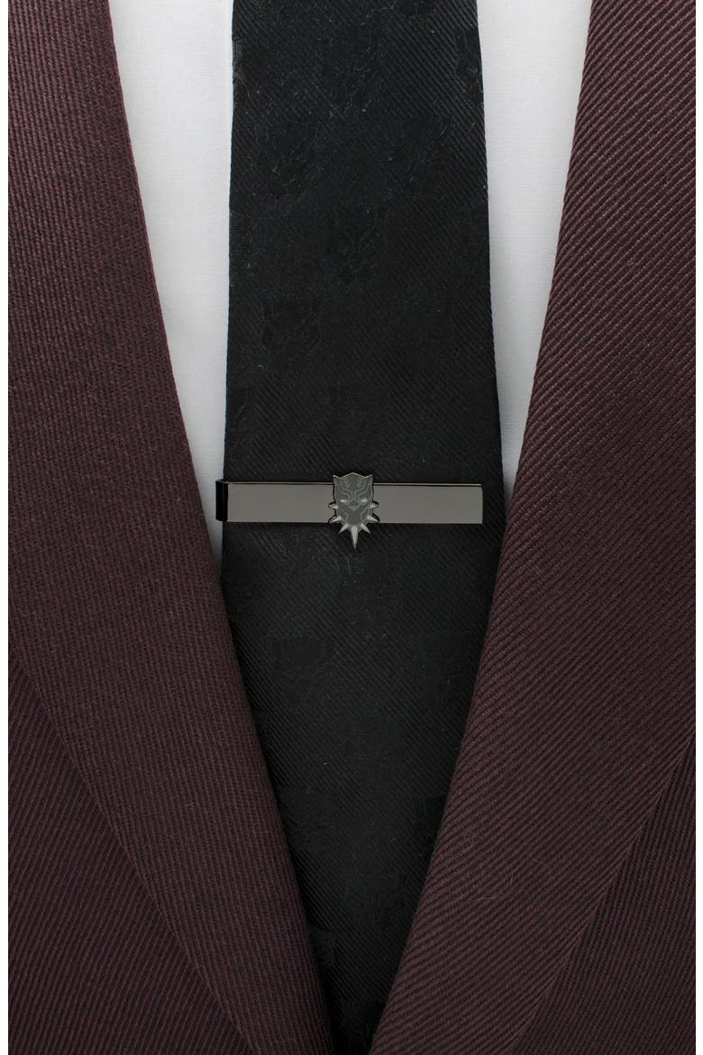 Black Panther Tie Bar, Alternate, color, BLACK