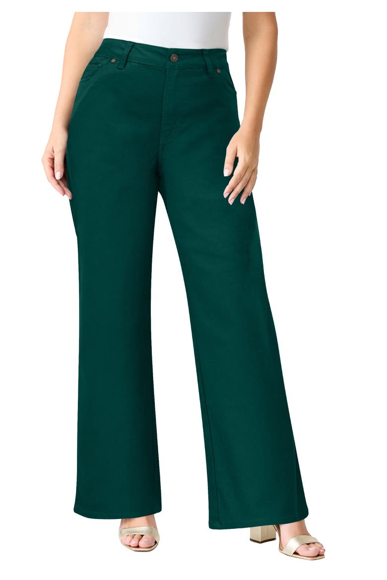 Plus Size 24/7 Stretch Wide Leg Jean, Main, color, EMERALD GREEN
