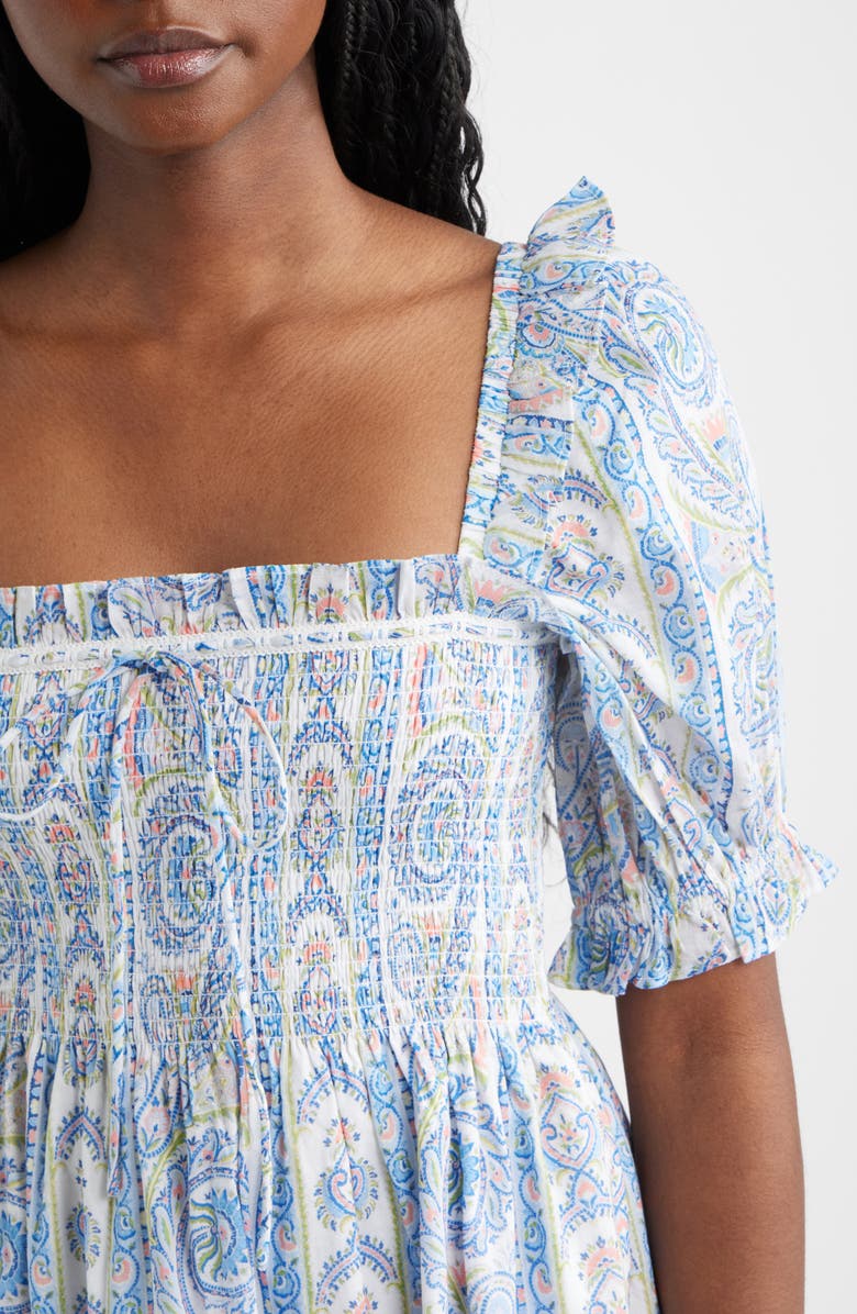 Hill House Home The Scarlett Paisley Nap Midi Dress, Alternate, color, Corsica Paisley Blue