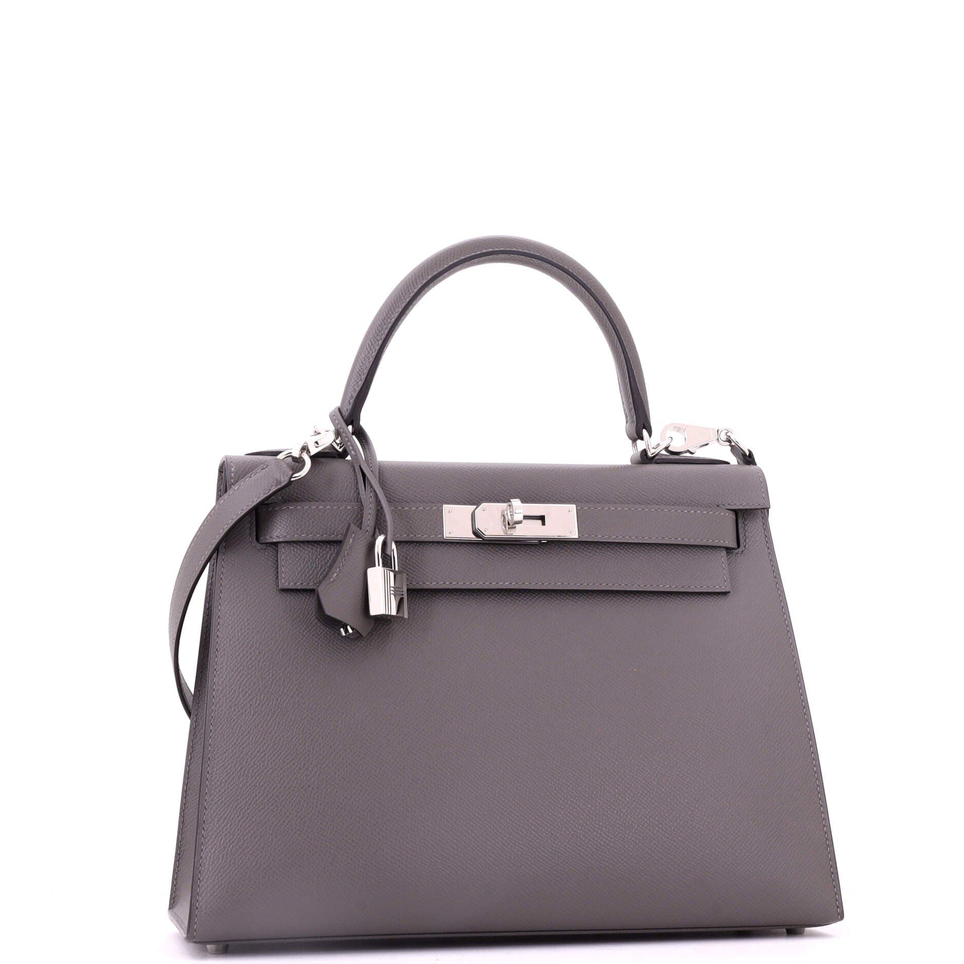 Kelly Handbag Grey Epsom with Palladium Hardware 28, Alternate, color, Grey