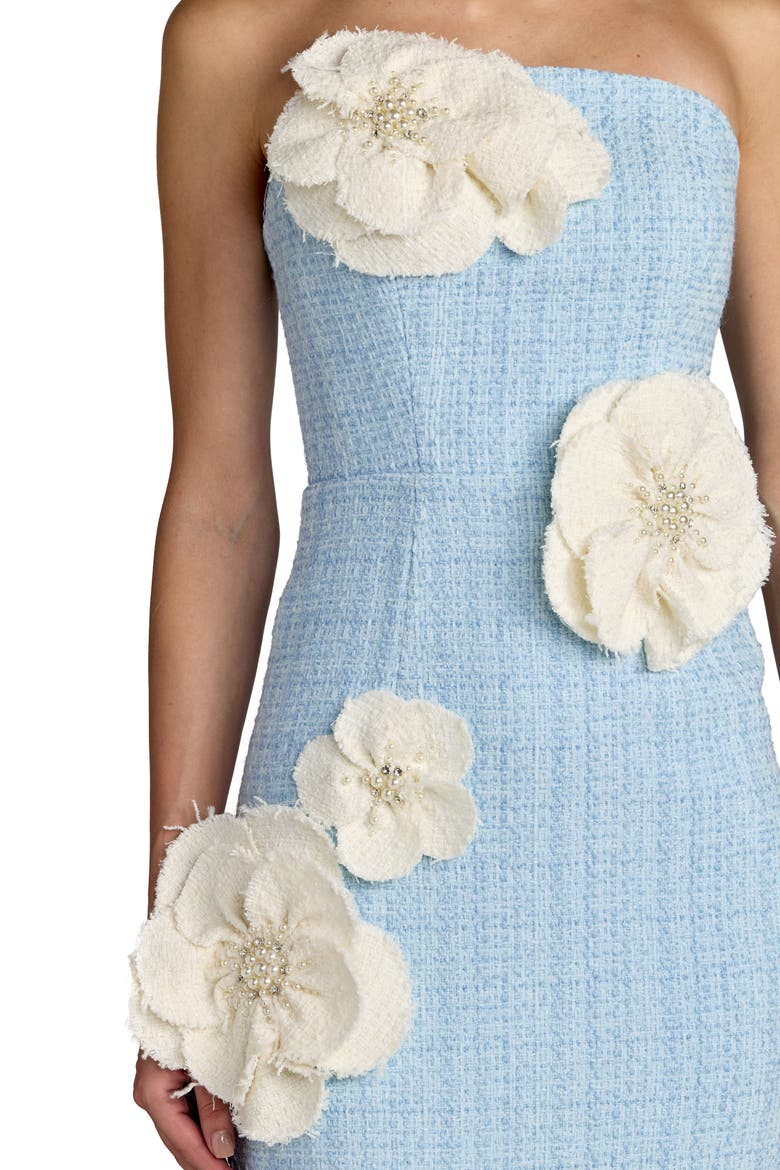 flower fitted dress Portia & Scarlett 3D Flower Fitted Prom Dress PS25294 Blue / 10