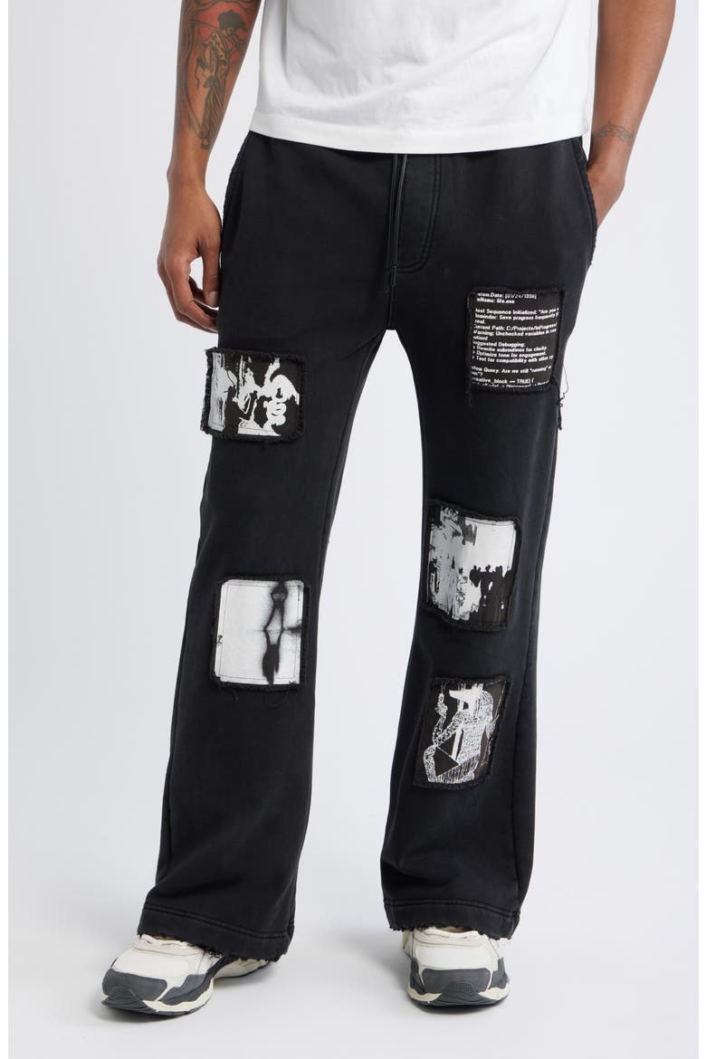 Griffin Vintage Black Wash Wide Leg Sweatpants, Main, color, VINTAGE BLACK DIGITAL PATCH