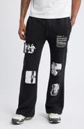 RtA Griffin Vintage Black Wash Wide Leg Sweatpants