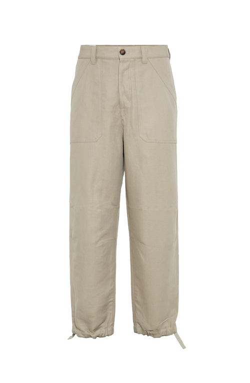 Brunello Cucinelli Linen Pants In Khaki