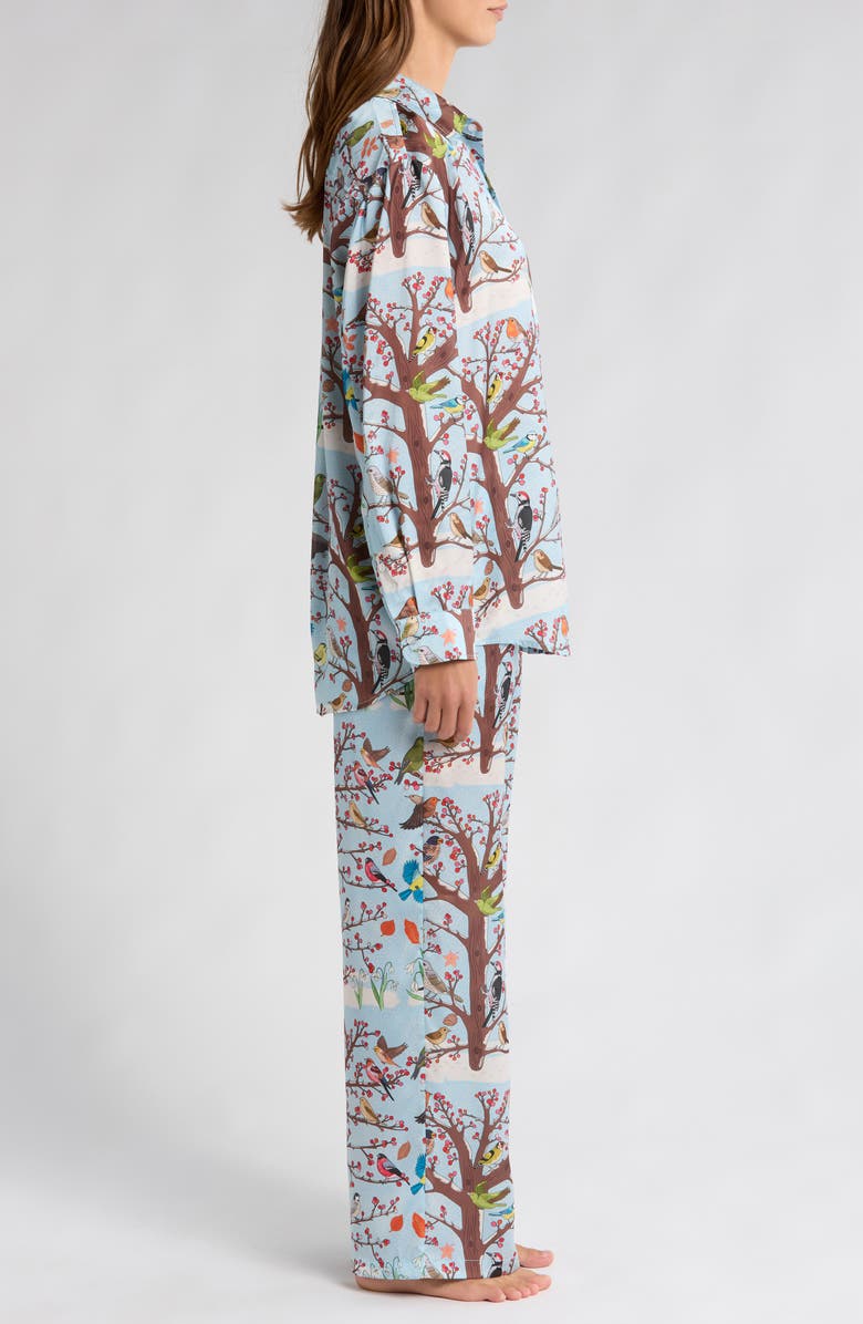 Karen Mabon Winter Birds Satin Pajamas, Alternate, color, 