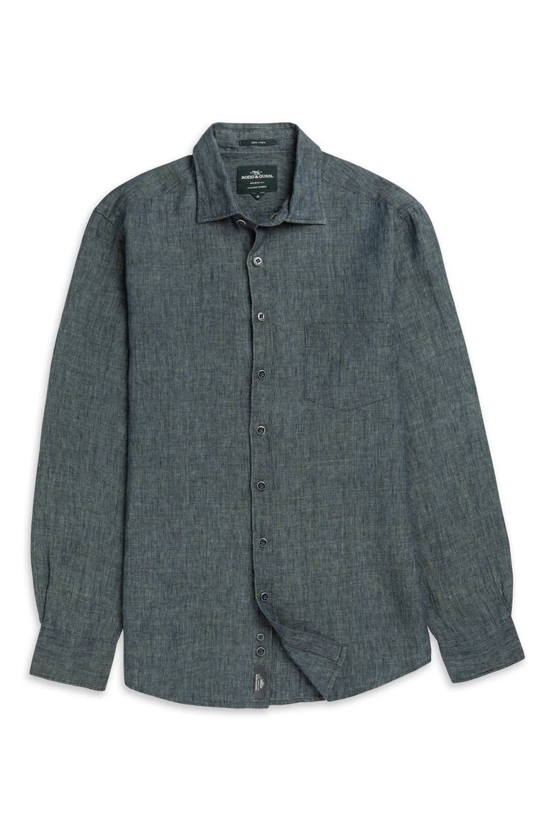 Coromandel Button-Up Linen Shirt, Alternate, color, ASH