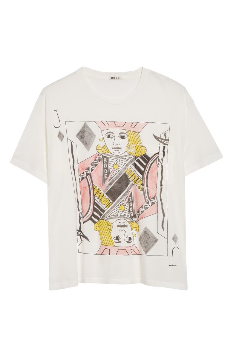 Bode Jack of Diamonds Pocket Graphic T-Shirt, Main, color, Cream