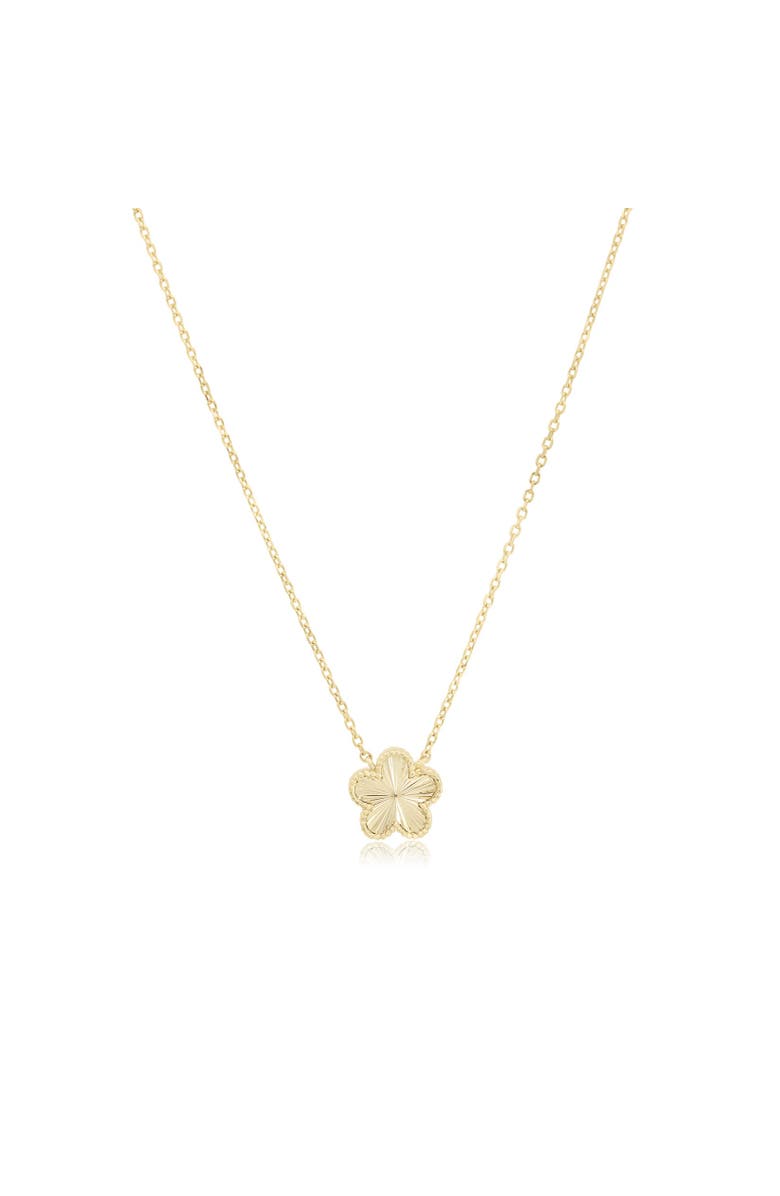 The Lovery Fine Jewelry Fluted Single Flower Necklace, Main, color, Gold-Plated Sterling Silver
