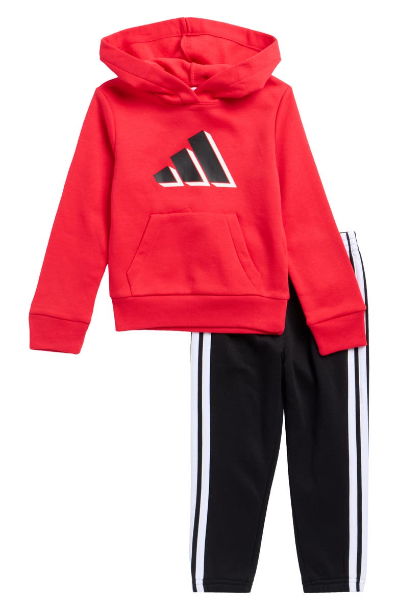 adidas Kids' Fleece Hoodie & Joggers Set, Main, color, Pure Ruby