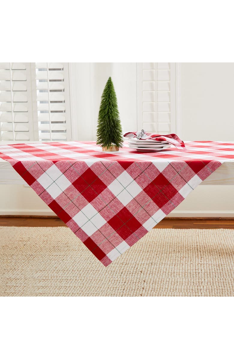 Solino Home Linen Table Throw - Very Merry Plaid, 52" x 52", 52" x 52", Main, color, Very Merry