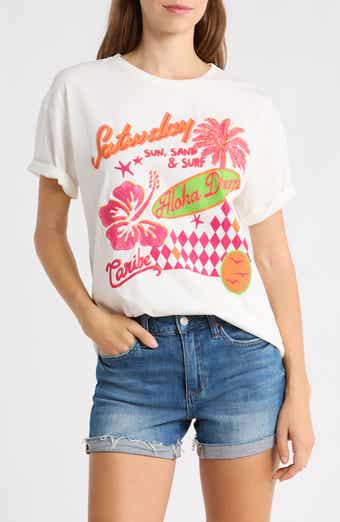 Azalea Cotton Graphic Cover-Up T-Shirt