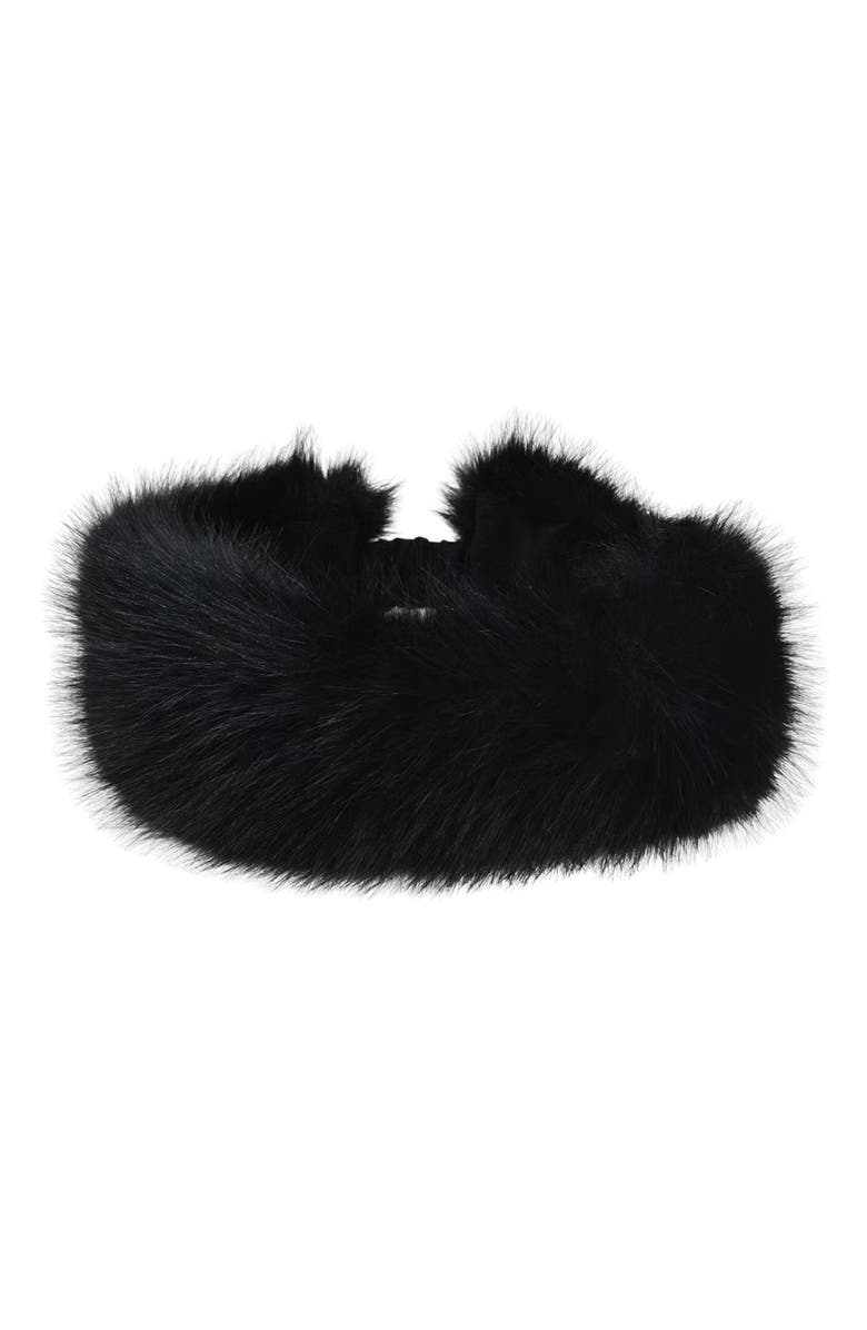 MARCUS ADLER Faux Fur Headband, Main, color, Black