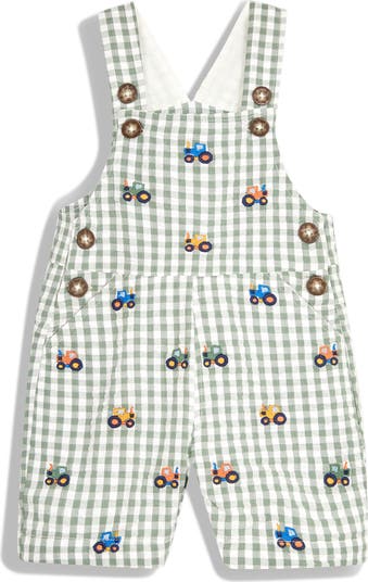 JOJO MAMAN BEBE Tractor Embroidered Shortalls Nordstrom