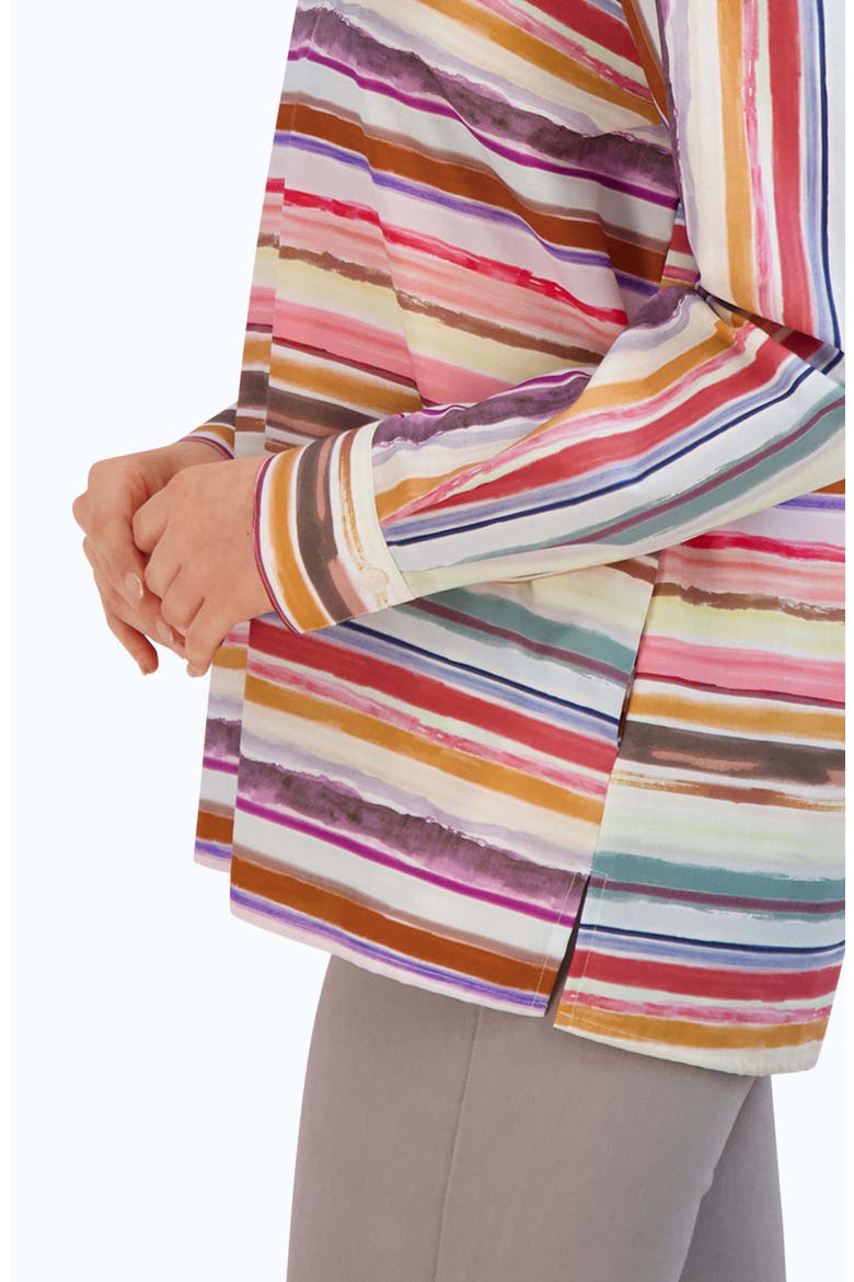 Sophia Watercolor Stripe Cotton Popover Tunic, Alternate, color, MULTI STRIPE