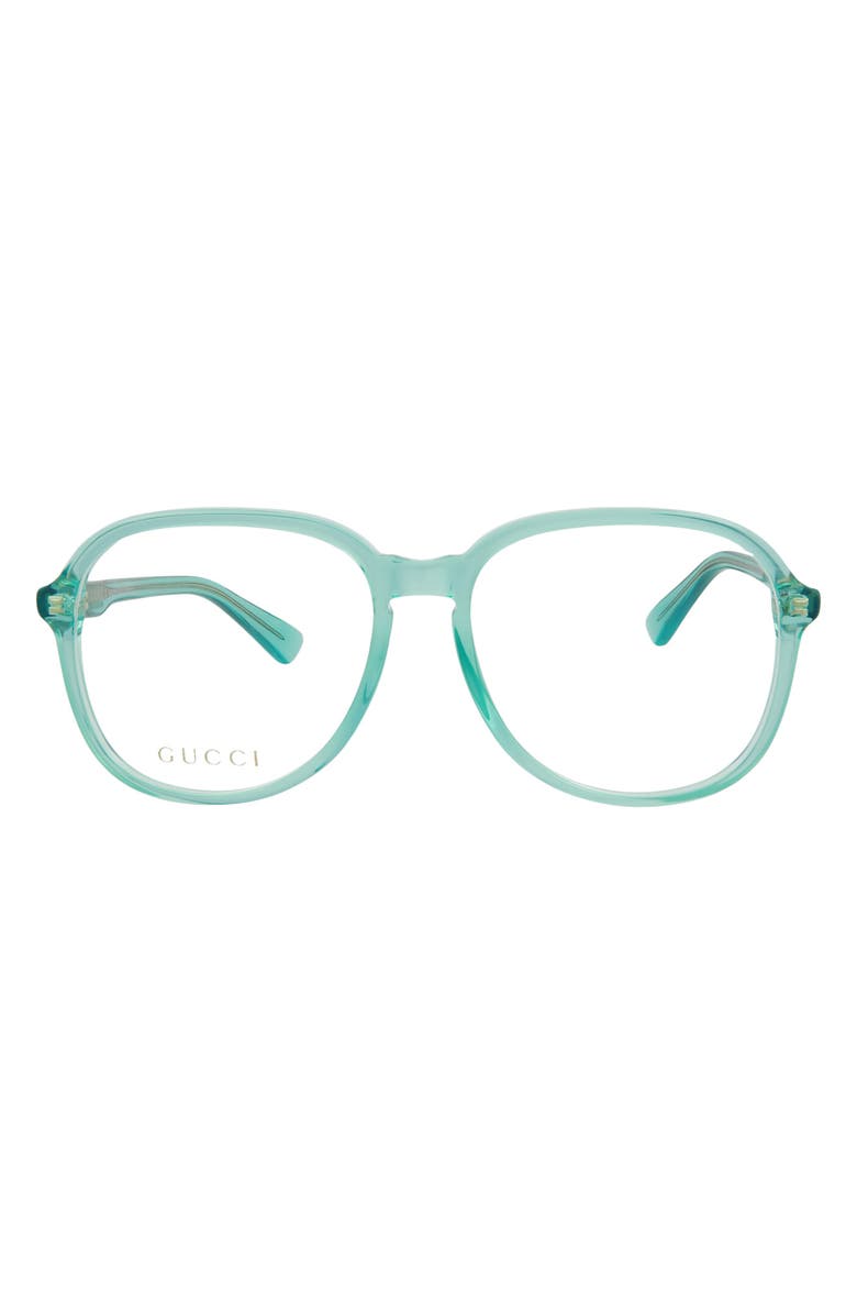 Gucci 55mm Core Optical Frames, Main, color, Light Blue Transparent