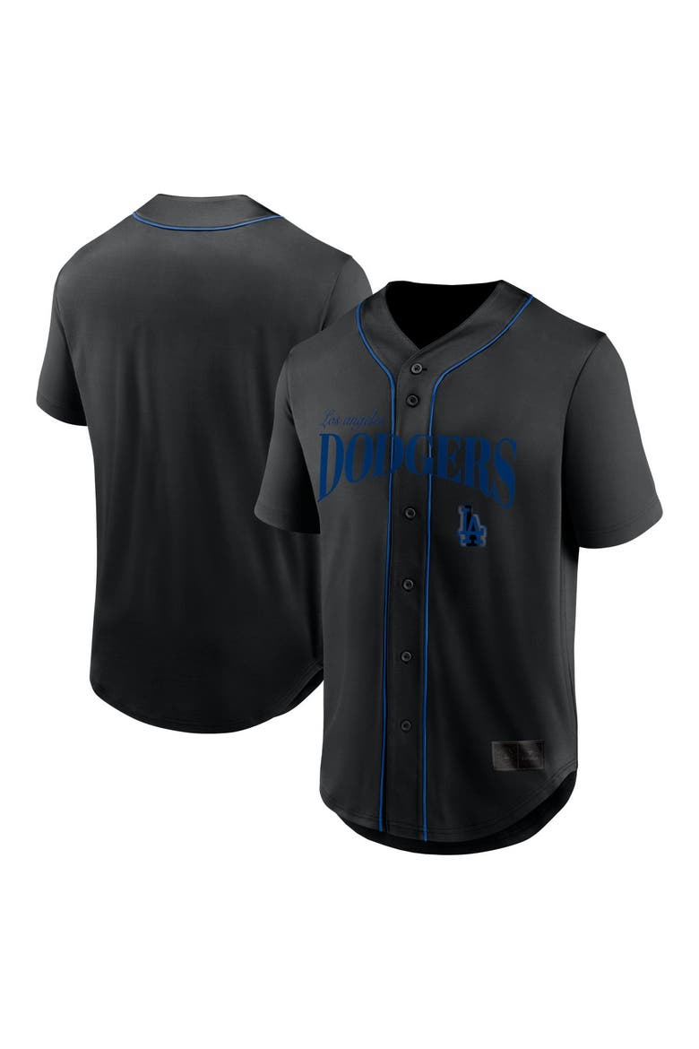 Men's Fanatics  Black Los Angeles Dodgers Franchise Button-Up Fashion Top, Main, color, Black
