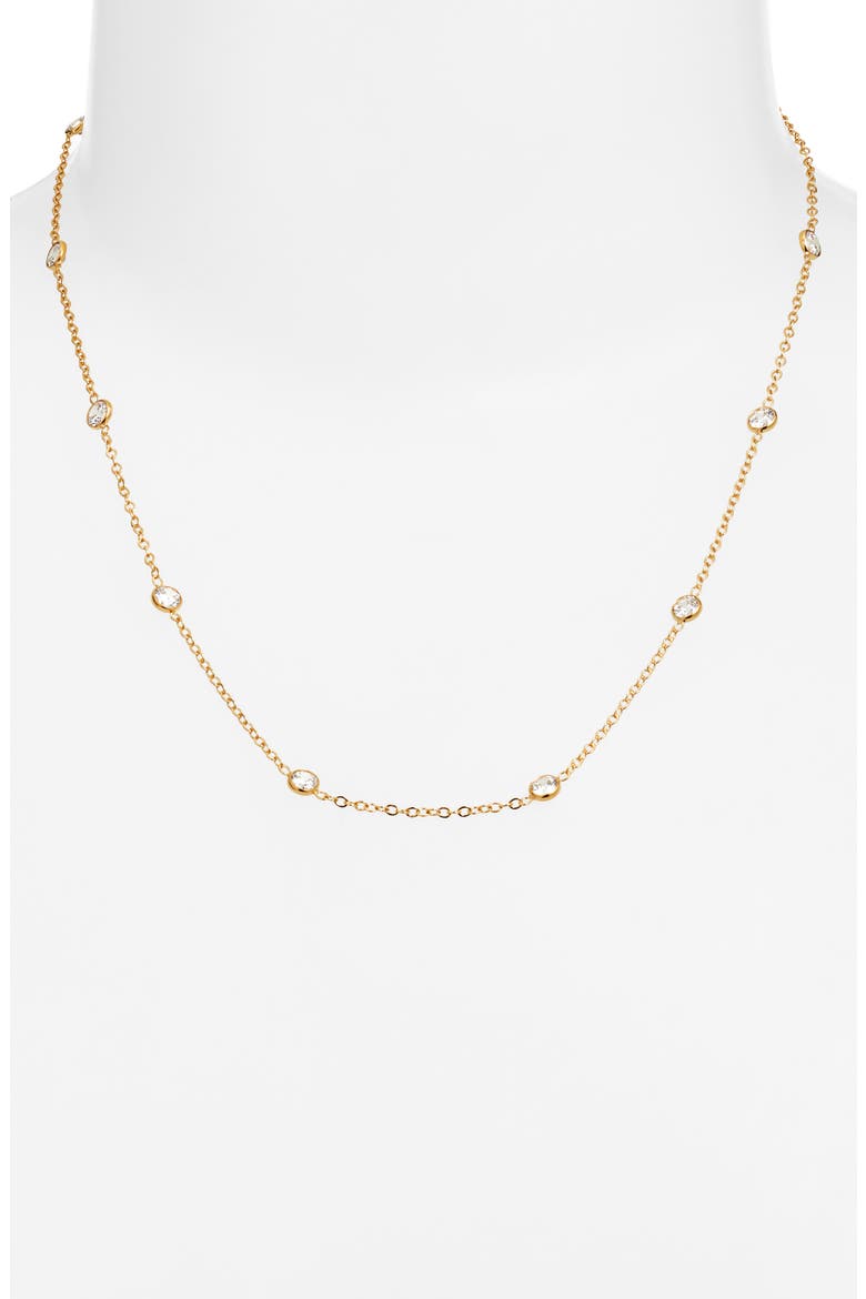 Faye Cubic Zirconia Necklace, Alternate, color, GOLD