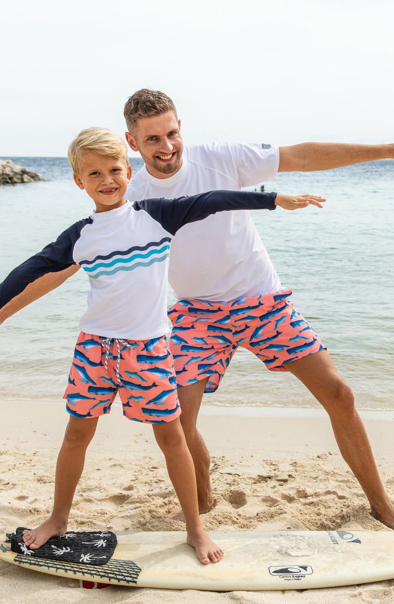 Snapper Rock Kids' Wave Stripe Long Sleeve Rashguard Top, Alternate, color, 