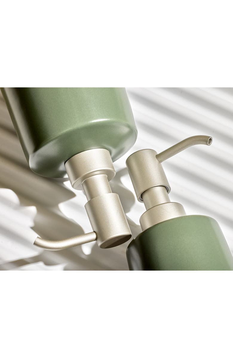 iDesign Ceramic Earth Collection Refillable Tall Soap Dispenser, Moss, Alternate, color, Moss