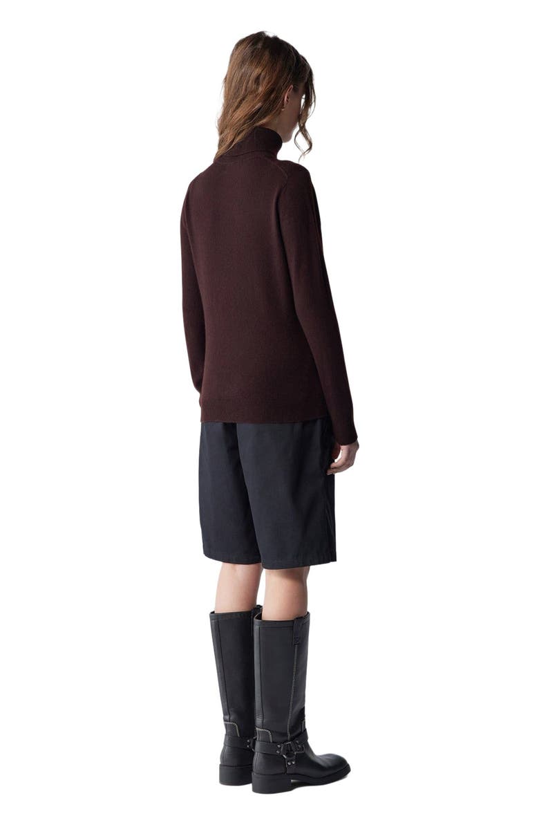 GOBI Mongolian Cashmere Essential Cashmere Turtleneck Sweater, Alternate, color, Coffee Bean